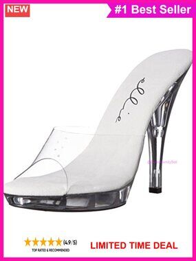 Women's Clear Stiletto Heeled Sandals Peep Toe Slingback Rhinestone